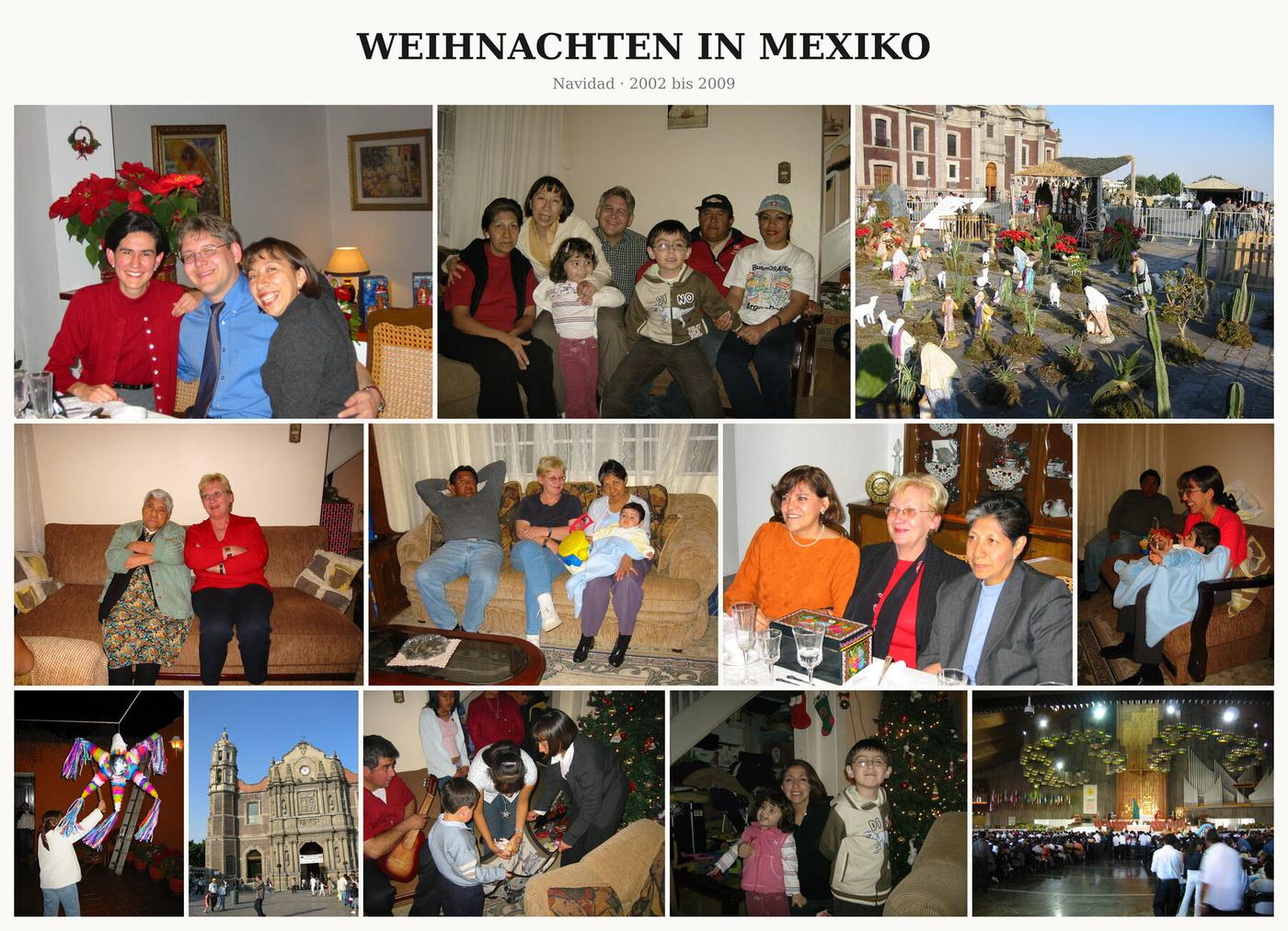 Fotocollage Weihnachten in Mexiko: Navidad von 2002 bis 2009